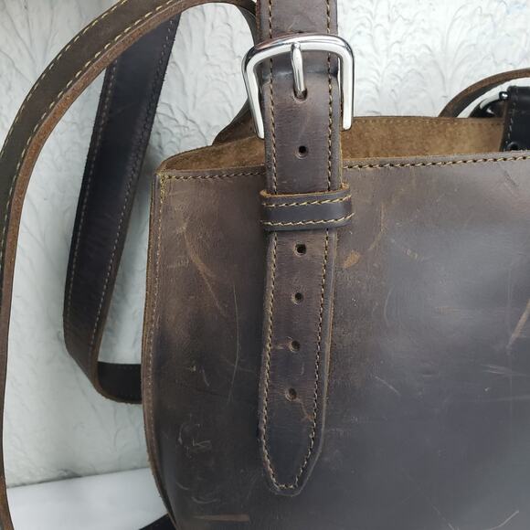 Saddleback Leather Urban Tote Brown Distressed RARE Discontinued Purse Handbag - Picture 5 of 15